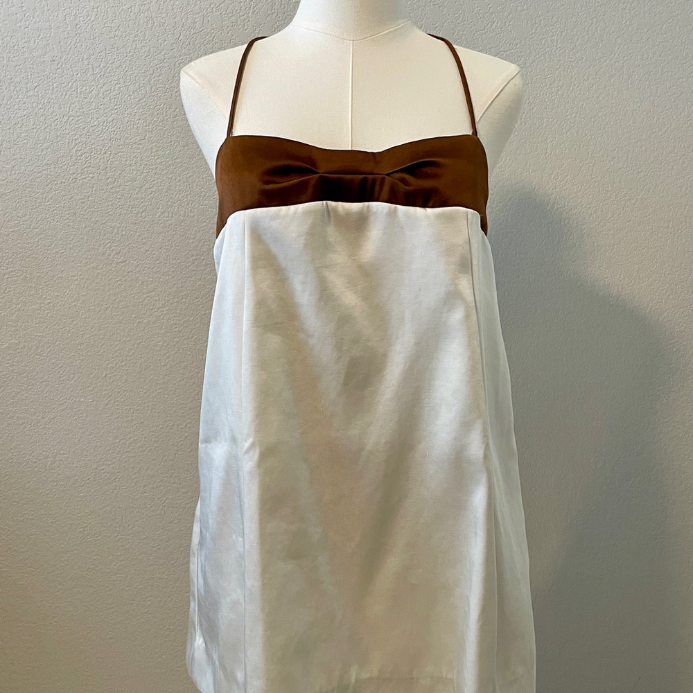 Free People Brown and White mini dress